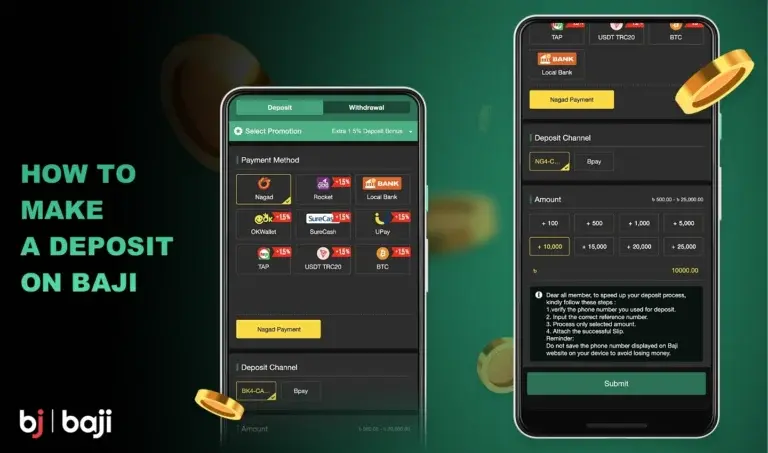 Making Deposits and Withdrawals at Baji Live
